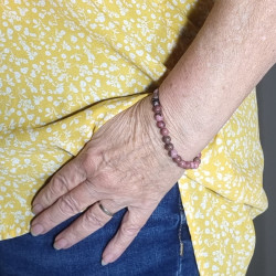 Bracelet Rhodonite Ligne Noire