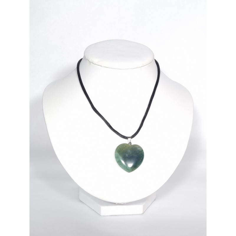 Pendentif Cœur Agate Mousse Pendentif Cœur Agate Mousse