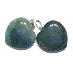 Pendentif Cœur Agate Mousse