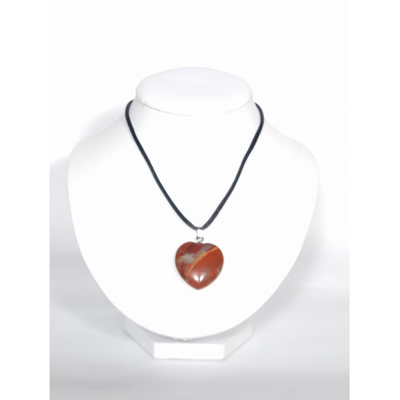 Pendentif Coeur Jaspe Rouge