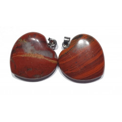 Pendentif Coeur Jaspe Rouge