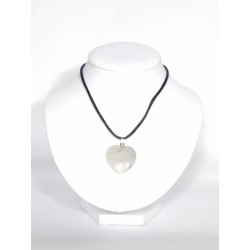Pendentif Coeur Labradorite Blanche