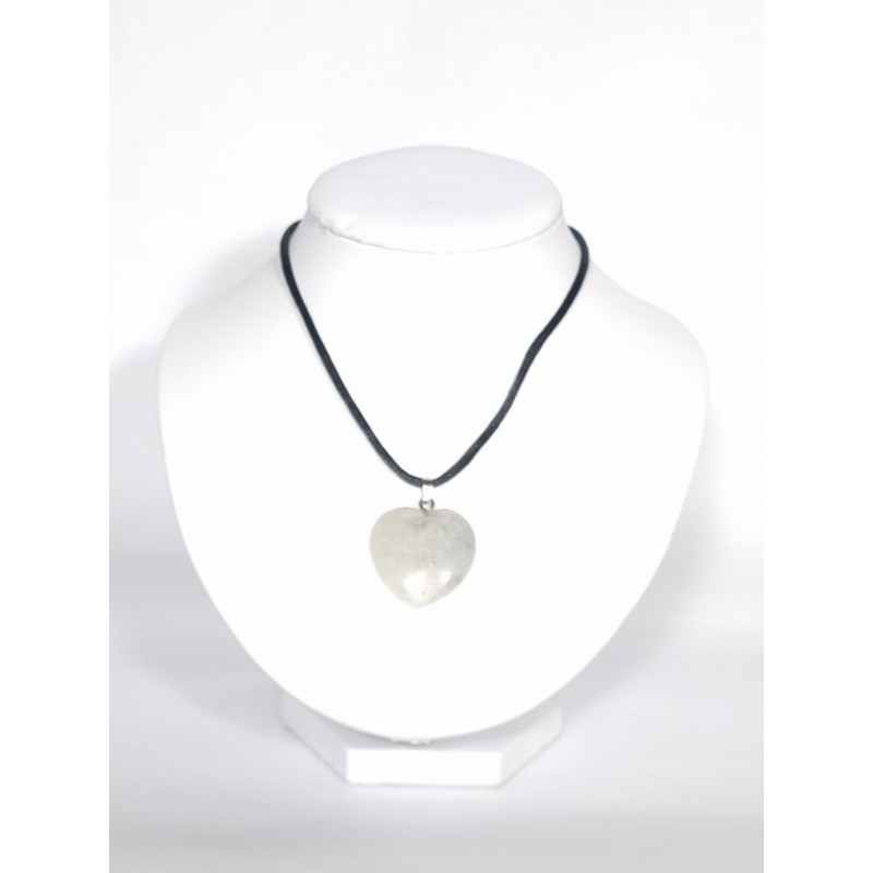 Pendentif Coeur Labradorite Blanche Pendentif Coeur Labradorite Blanche