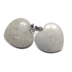 Pendentif Coeur Labradorite Blanche