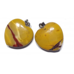 Pendentif Coeur Jaspe Mokaïte
