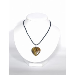Pendentif Coeur Oeil de Tigre
