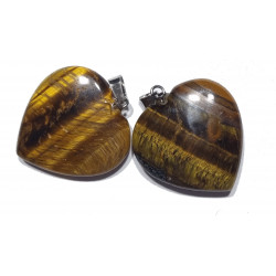 Pendentif Coeur Oeil de Tigre