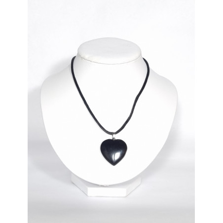 Pendentif Coeur Obsidienne Noire