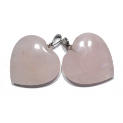 Pendentif Coeur Quartz Rose
