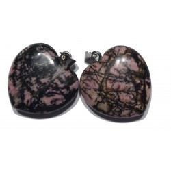 Pendentif Coeur Rhodonite