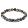 Bracelet  Protections Œil de tigre , Hématite , Obsidienne Noire