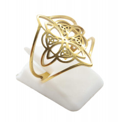 Bague Inox plaquée Or Noeux de sorcière