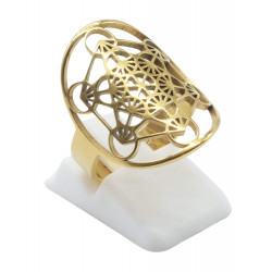 Bague Inox plaquée Or Métatron